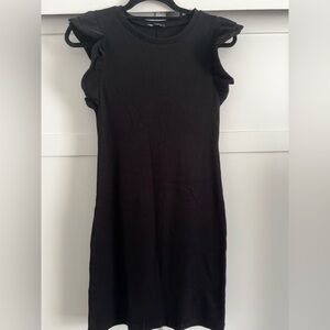 Zara Black Ribbed Bodycon Mini Dress